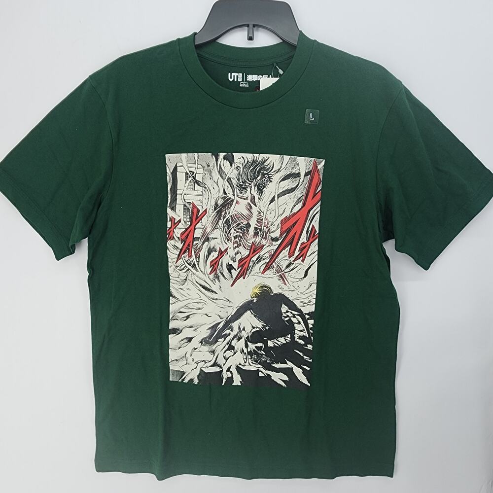 UNIQLO UT Attack on Titan Shingeki no Kyojin Graphic T-Shirt Dark Green L